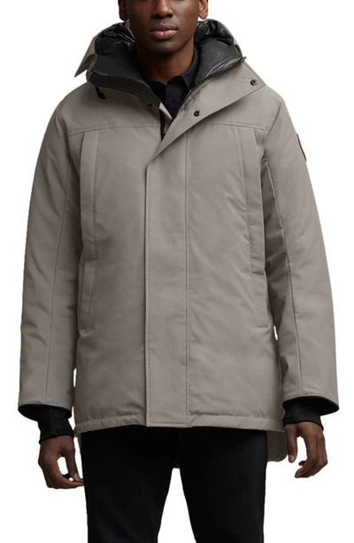 Shop Canada Goose Sanford 625 Fill Power Down Hooded Parka In Limestone