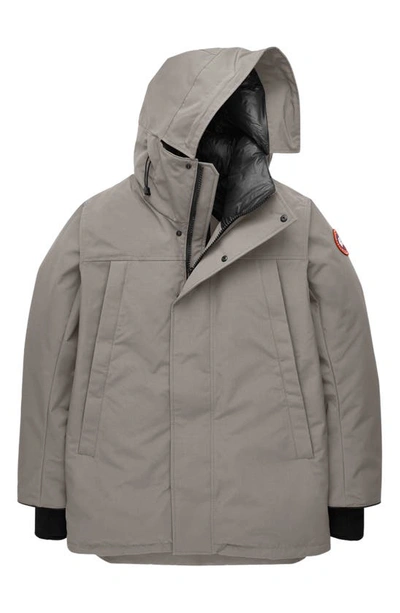 Shop Canada Goose Sanford 625 Fill Power Down Hooded Parka In Limestone
