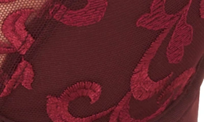 Shop Natori Embellished Embroidered Lace Underwire Bra In Vino/ Crushed Velvet