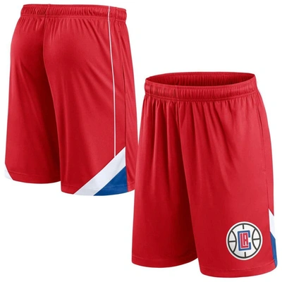 Shop Fanatics Branded Red La Clippers Slice Shorts