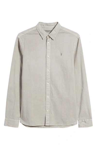 Shop Allsaints Hawthorne Slim Fit Button-up Shirt In Frosted Taupe
