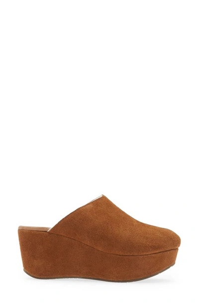 Chocolat Blu Yoselin Genuine Shearling Suede Platform Mule In Brown Suede