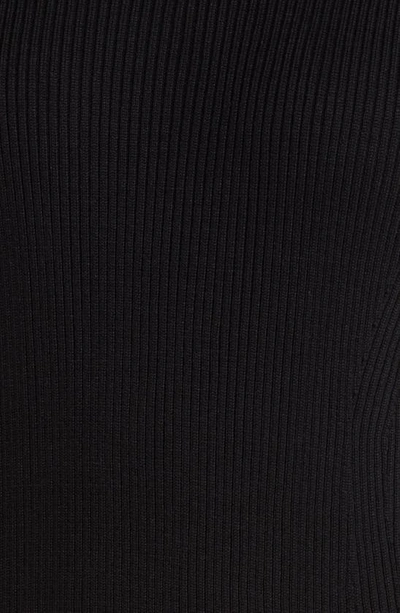 Shop Julia Jordan Rib Three-quarter Sleeve Sweater Dress In Black