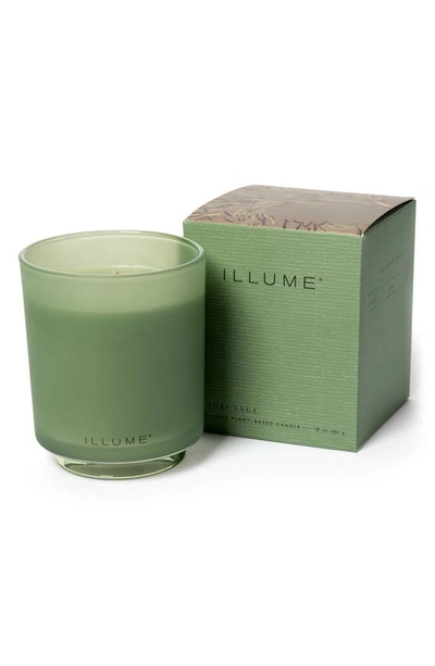 Shop Illume ® Hinoki Sage Glass Candle In Green