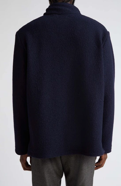 Shop De Bonne Facture Half Zip Wool Sweater In Navy