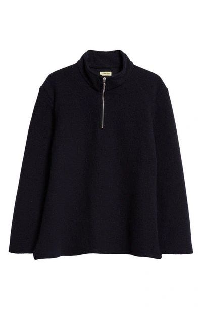 Shop De Bonne Facture Half Zip Wool Sweater In Navy