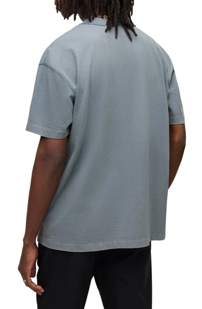Shop Allsaints Isac Cotton T-shirt In Como Blue