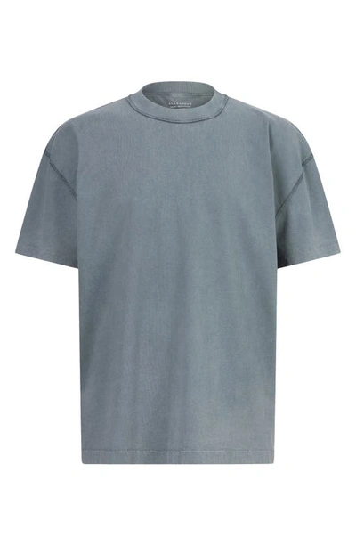Shop Allsaints Isac Cotton T-shirt In Como Blue