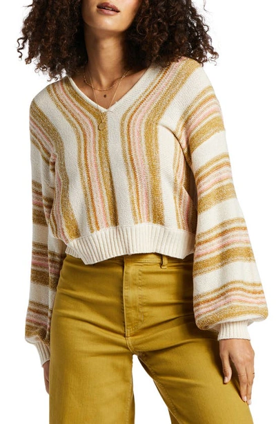 Shop Billabong Mas Amor 2 Stripe Hooded Sweater In Kiwi