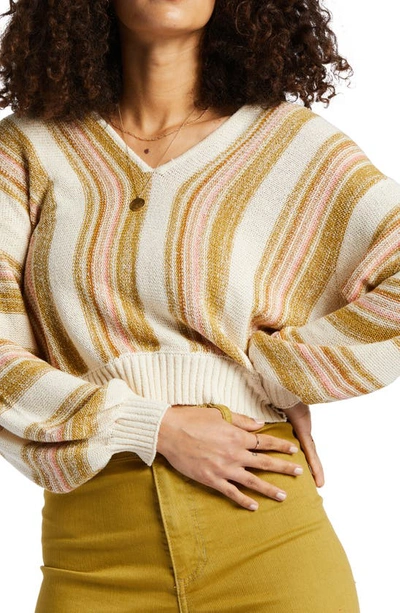 Shop Billabong Mas Amor 2 Stripe Hooded Sweater In Kiwi