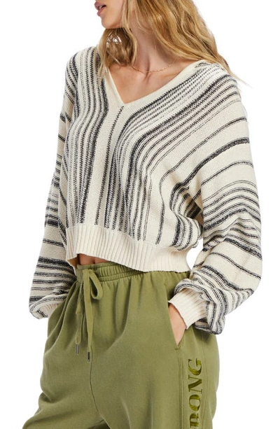 Shop Billabong Mas Amor 2 Stripe Hooded Sweater In Black Sands