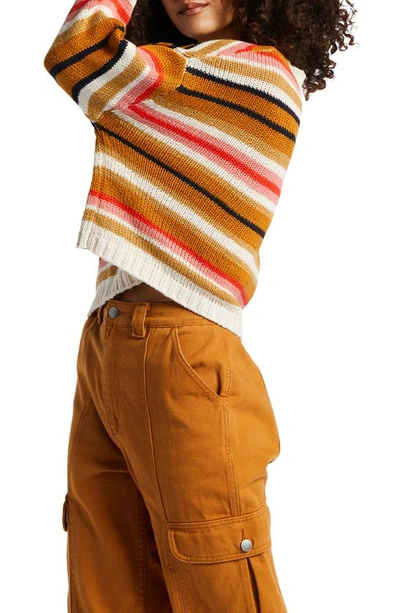 Shop Billabong So Bold Stripe Crewneck Sweater In Multi