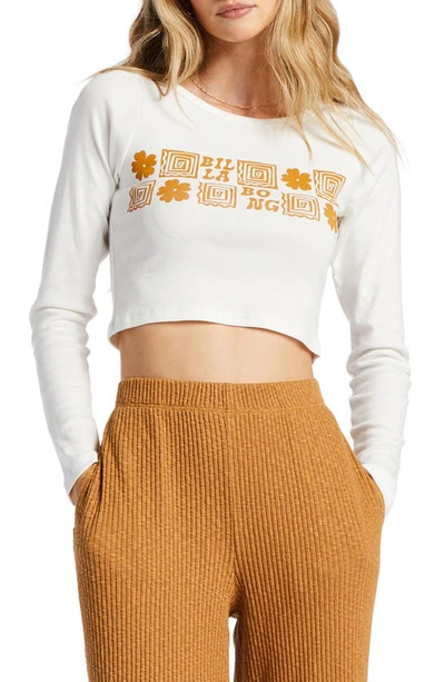 Shop Billabong Be The Light Crop Cotton Jersey Graphic T-shirt In Salt Crystal