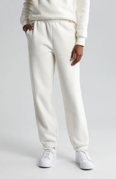 Zella Cara Ultracozy Cotton Blend Fleece Joggers In Ivory Egret