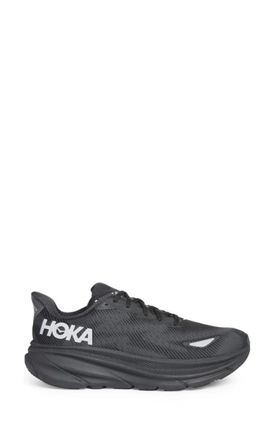 Shop Hoka Clifton 9 Gore-tex® Waterproof Running Shoe In Black / Black