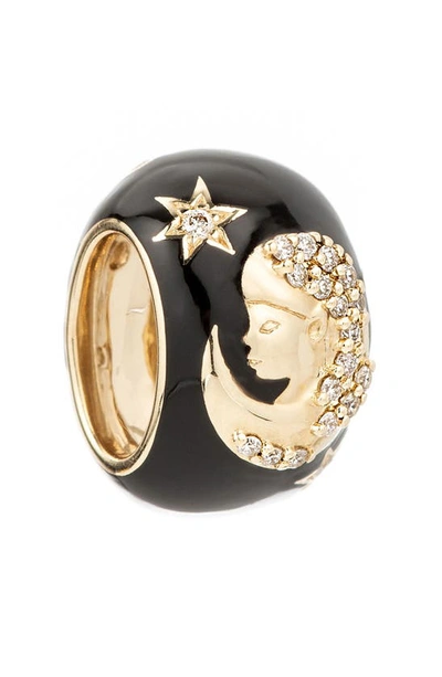 Shop Adina Reyter Zodiac Ceramic & Diamond Bead Charm In Yellow Gold / Virgo