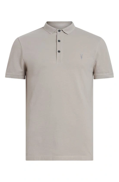 Shop Allsaints Reform Slim Fit Cotton Polo In Frosted Taupe