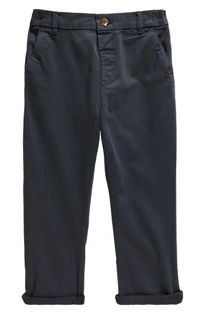 Shop Next Kids' Flat Front Chinos In Navy