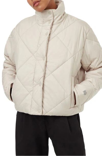Shop Tentree Cloud Shell Water Repellent Short Puffer Jacket In Pale Oak