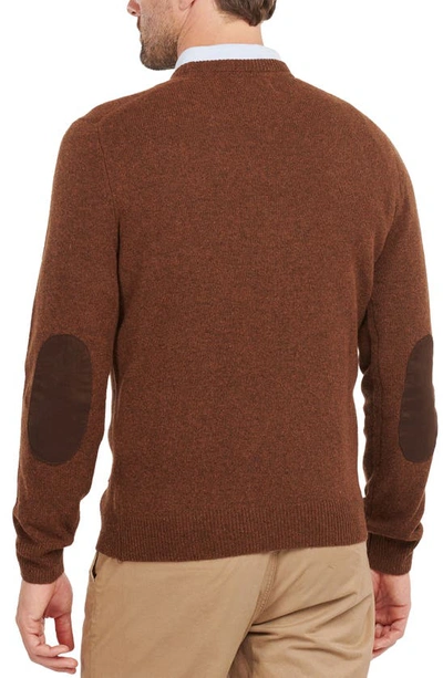 Barbour Essential Patch Wool Crewneck Sweater In Bracken