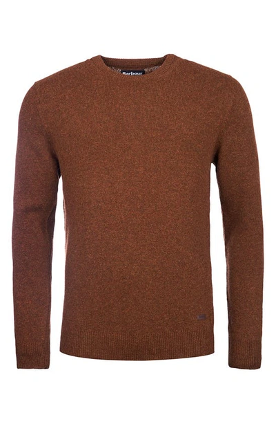 Barbour Essential Patch Wool Crewneck Sweater In Bracken