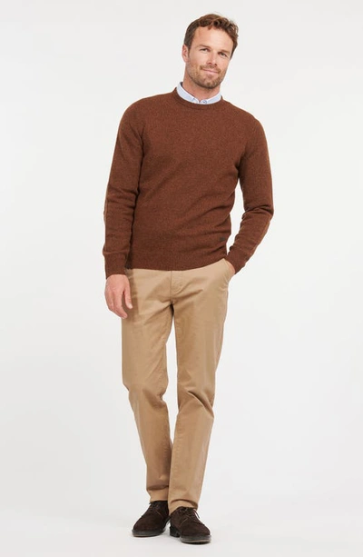 Barbour Essential Patch Wool Crewneck Sweater In Bracken