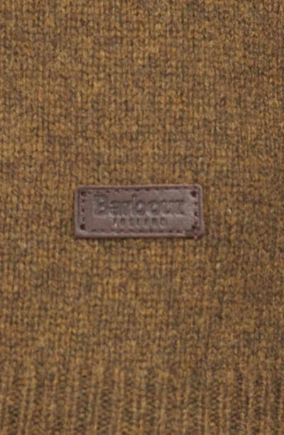 Barbour Essential Patch Wool Crewneck Sweater In Willow Green