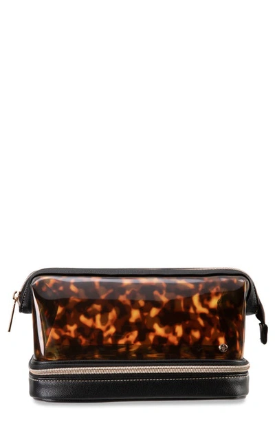 Shop Stephanie Johnson Miami Tortoise Shell Pattern Hanna Travel Organizer In Black/brown