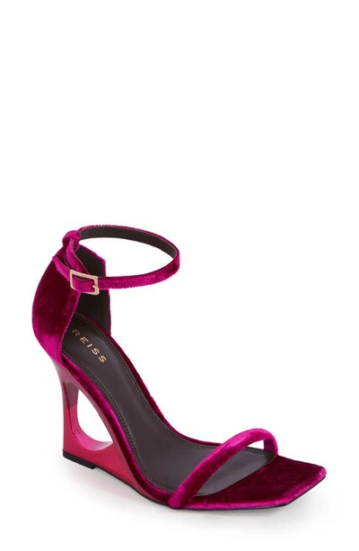 Shop Reiss Cora Ankle Strap Wedge Sandal In Pink
