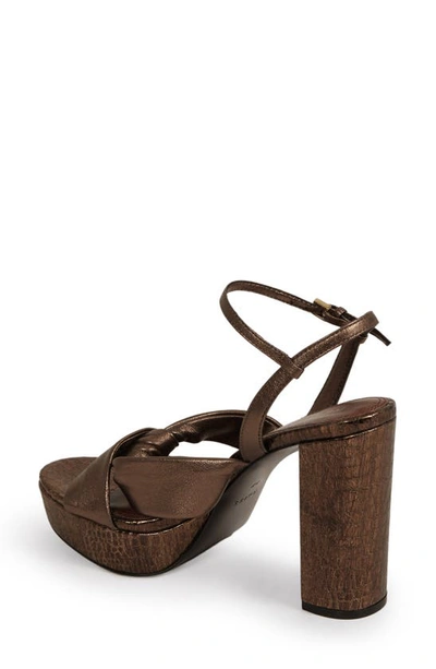 Shop Reiss Heidi Ankle Strap Platform Sandal In Bronze