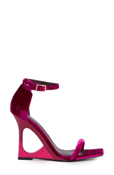 Shop Reiss Cora Ankle Strap Wedge Sandal In Pink