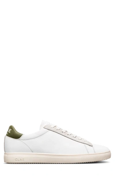 Shop Clae Bradley California Sneaker In White/ Olive Leather