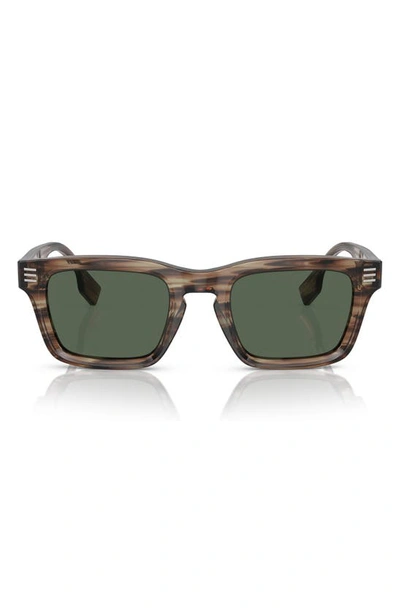 Shop Burberry 51mm Rectangular Sunglasses In Green