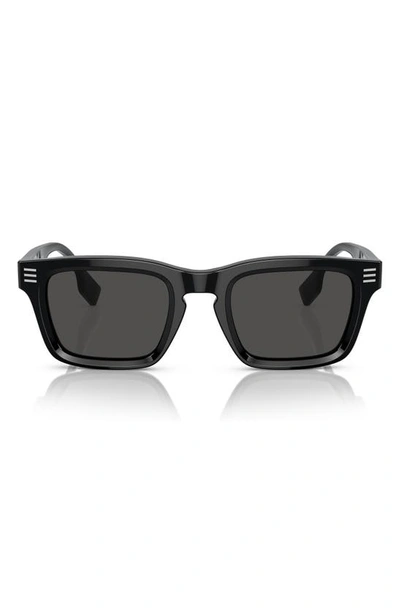 Shop Burberry 51mm Rectangular Sunglasses In Dark Grey
