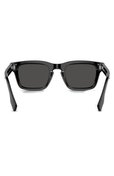 Shop Burberry 51mm Rectangular Sunglasses In Dark Grey