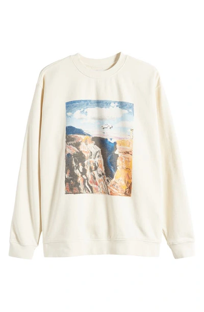 Shop One Of These Days Stop Crewneck Graphic Sweatshirt In Bone