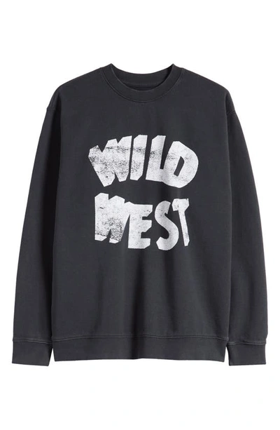 Shop One Of These Days Wild West Ombré Cotton Graphic Sweatshirt In Black