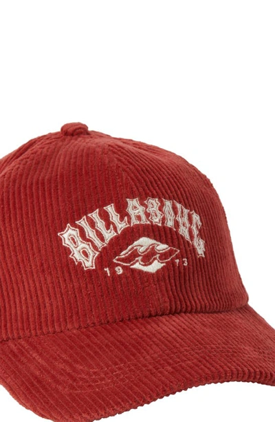 Shop Billabong Embroidered Logo Baseball Cap In Red Rock