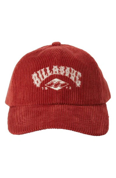 Shop Billabong Embroidered Logo Baseball Cap In Red Rock