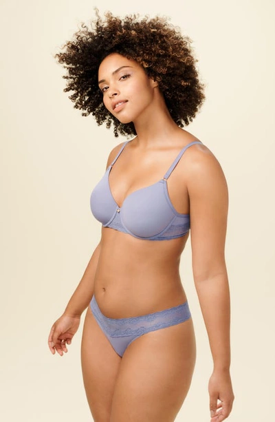 Shop Natori Bliss Perfection Thong In Stormy