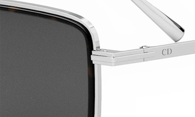 Shop Dior 'blacksuit S9u 53mm Rectangular Sunglasses In Shiny Palladium / Smoke