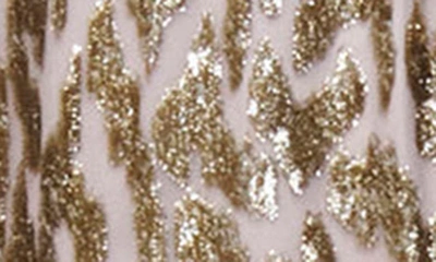 Shop Simkhai Camryn Metallic Burnout Long Sleeve Minidress In Gold