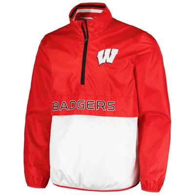 Shop G-iii Sports By Carl Banks Red Wisconsin Badgers Cornerman Half-zip Top