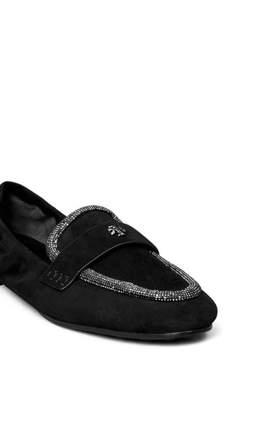 Shop Tory Burch Ballet Loafer In Perfect Black / Crystal