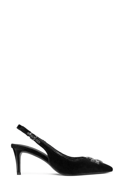 Shop Tory Burch Eleanor Pavé Slingback Pointed Toe Pump In Perfect Black