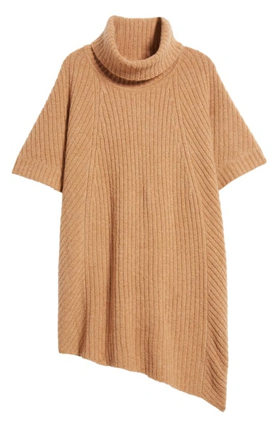 Nordstrom Wool & Cashmere Turtleneck Poncho In Cashew