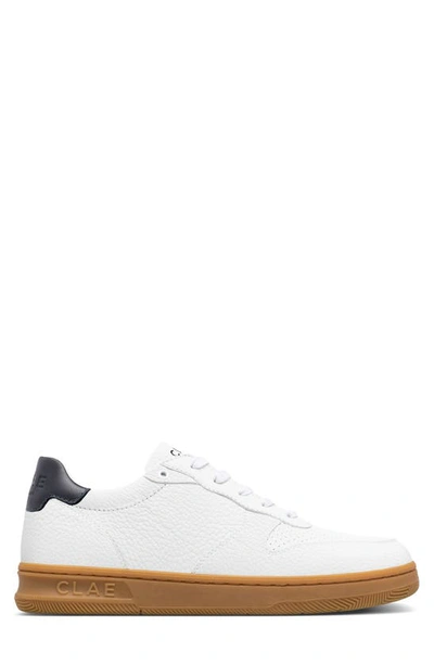Clae Malone Sneaker In White Navy Light Gum