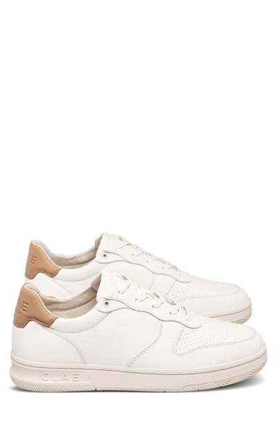 Clae Malone Sneaker In Off-white Camel Brown