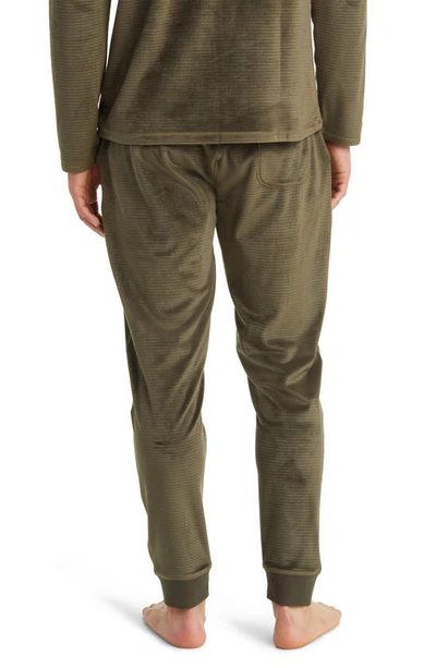 Shop Daniel Buchler Chainlink Velour Jogger Pajama Pants In Army
