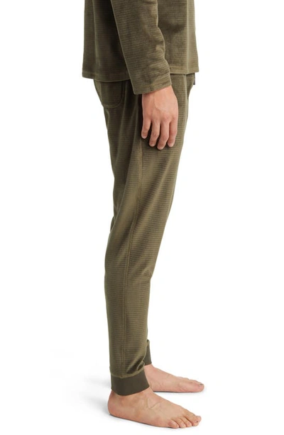 Shop Daniel Buchler Chainlink Velour Jogger Pajama Pants In Army
